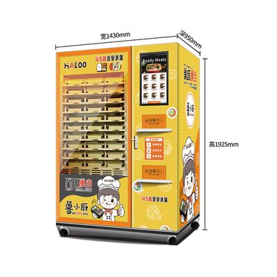 24-hour self-service fast food lunch box vending machine with steel door frame and dual microwave heating function