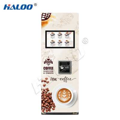 Halo 21.5-inch touch screen commercial capsule coffee vending machine can hold 168 cups of 14 types of coffee