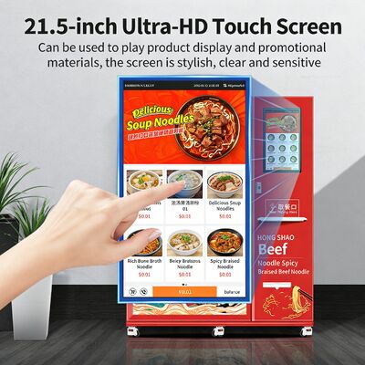 Автомат для продажи мороженой лапши Haloo -18 °C с цветной стальной плитой, микроволновая печь, нагрев паром в течение 35 секунд, подача